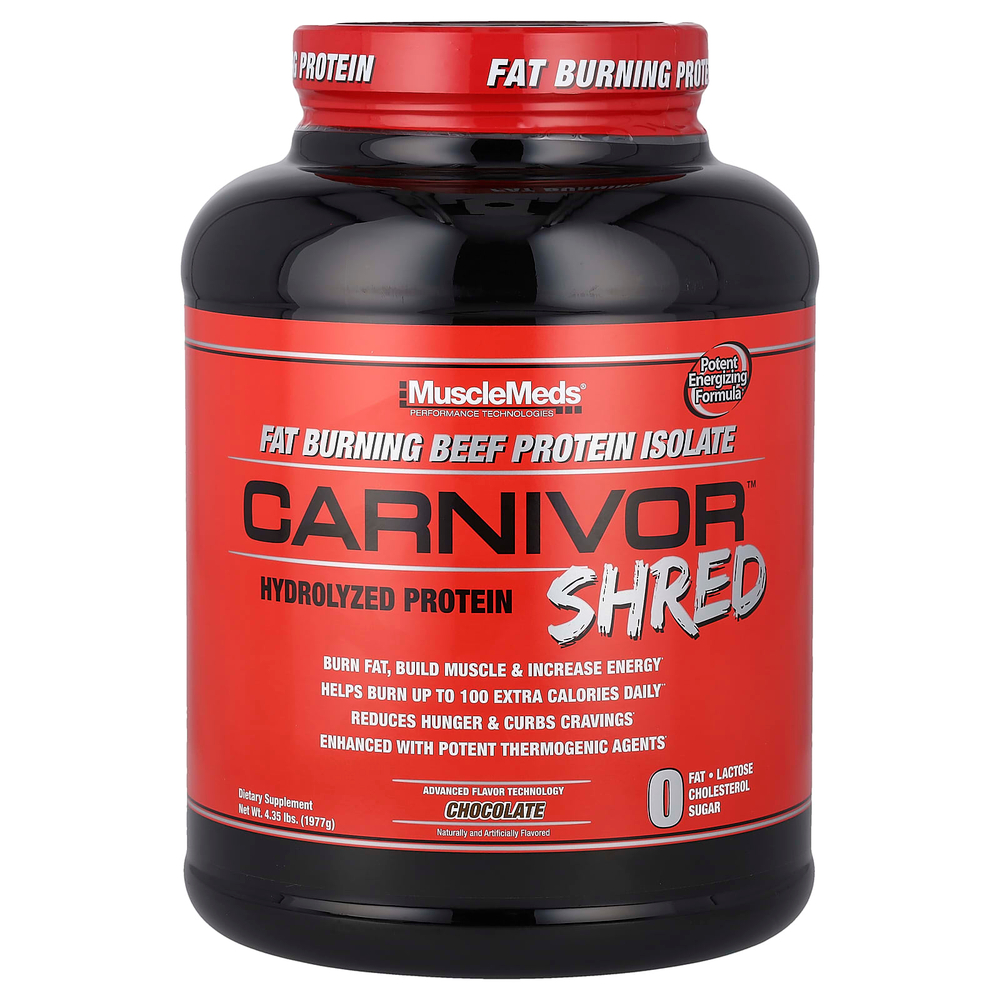 MuscleMeds, Carnivor Shred™, гидролизованный протеин, шоколад, 1977 г (4,35 фунта)