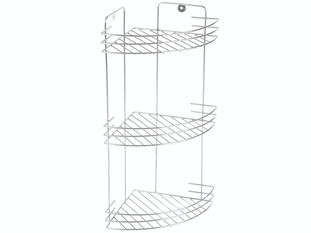 Полка 3-х ярусная угловая 19*19*41см хром "Vento"