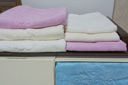 Набор полотенец 3шт Palombella Sanderson Logo navy небесно-голубой