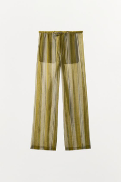 ZARA БРЮКИ В ПОЛОСКУ — ZW COLLECTION, ЗЕЛЕНАЯ ПОЛОСА