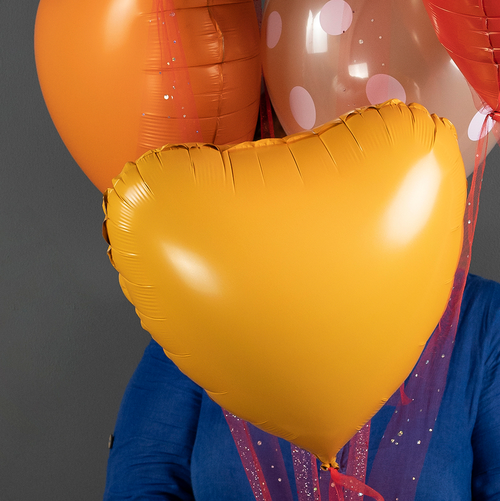 Сердце 18" Оранжевый пастель / Matte Orange Gr