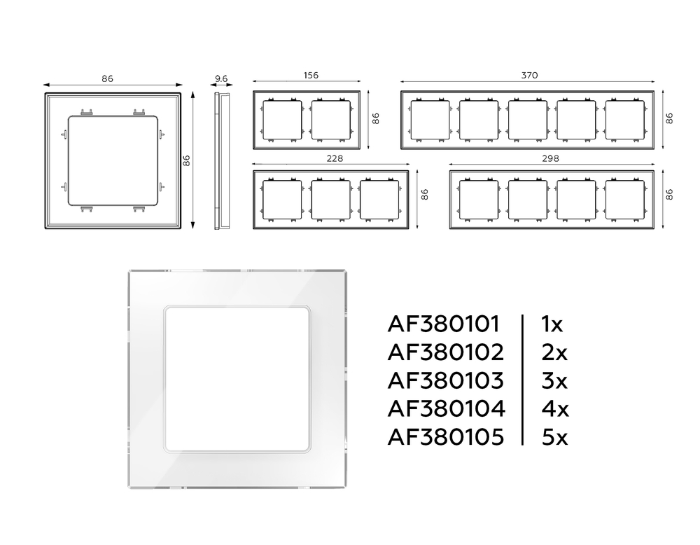 AF330104 Рамка ALFA Platos (Белый Стекло органическое) 4-ая