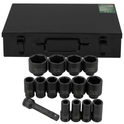 Набор головок ударных глубоких 3/4''14пр.(6гр.)(17,19,22,24,27,30,32,36,41,46,50,55,60,65мм)в метал. кейсе RockForce##Rock FORCE RF-6142-5MPB