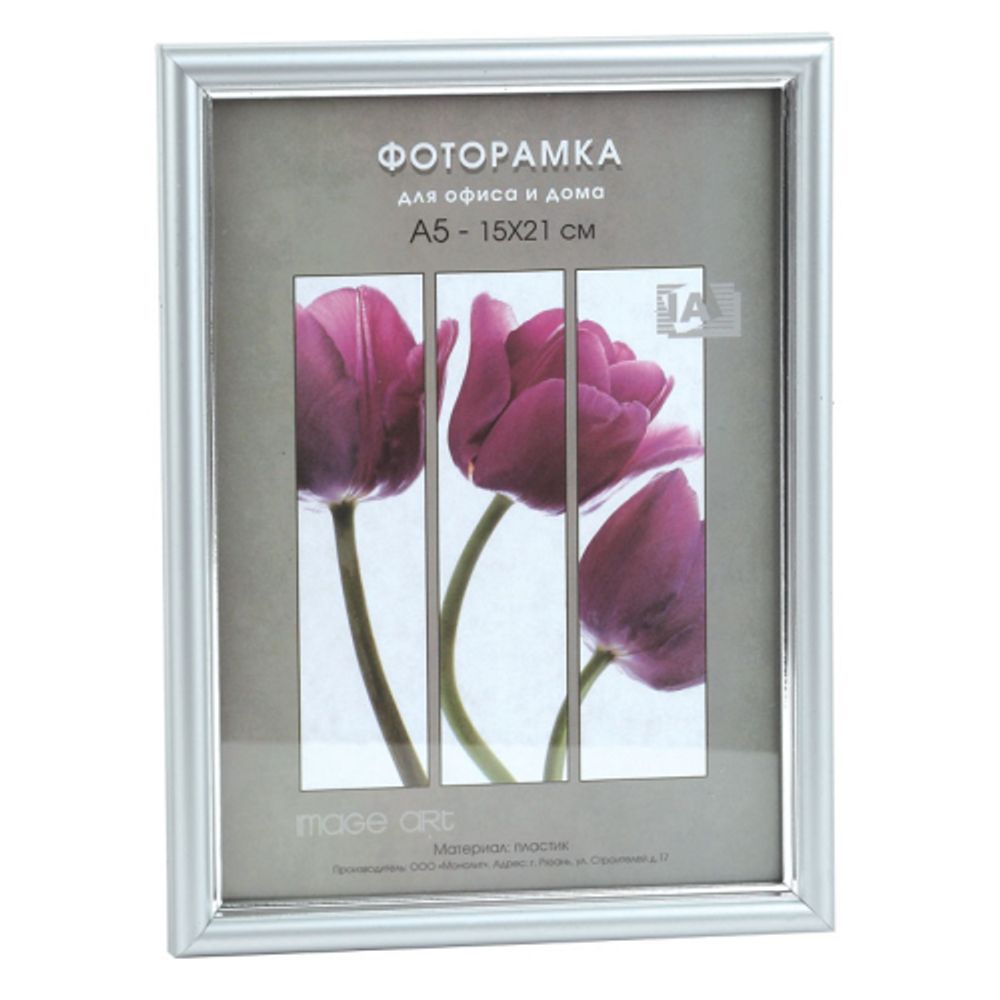Фоторамка Interior Office 5 серия 590/10х15 матовое серебро пластиковая | Interior Office