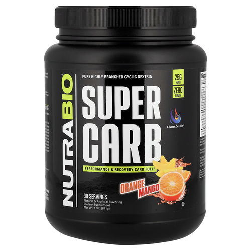 NutraBio, Super Carb, апельсин и манго, 841 г (1,9 фунта)