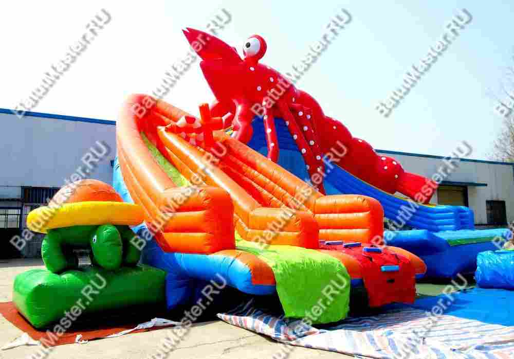 Наземный надувной аквапарк «Аквасфера-2», бассейн с круглым бортом и горкой 27*20*8 м