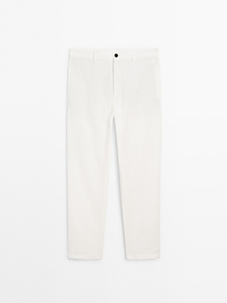 Massimo Dutti Зауженные брюки, кремовый