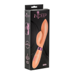 Бежевый вибратор 20см с клиторальным отростком Indeep Gina Beige 7700-03