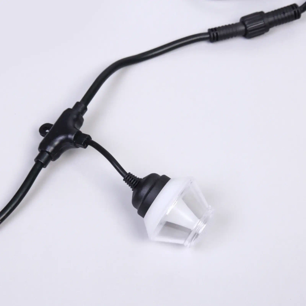 Гирлянда для улицы НИТЬ «Spectrum» 5 м 10 ламп LED (5*6 см), черный провод, 72 режима, IP-65, (пульт д/у), Мультицвет (возможность соединения)