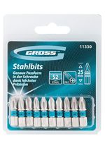 Бита РН2 х 25, сталь S2, 10 шт. Gross, 11330