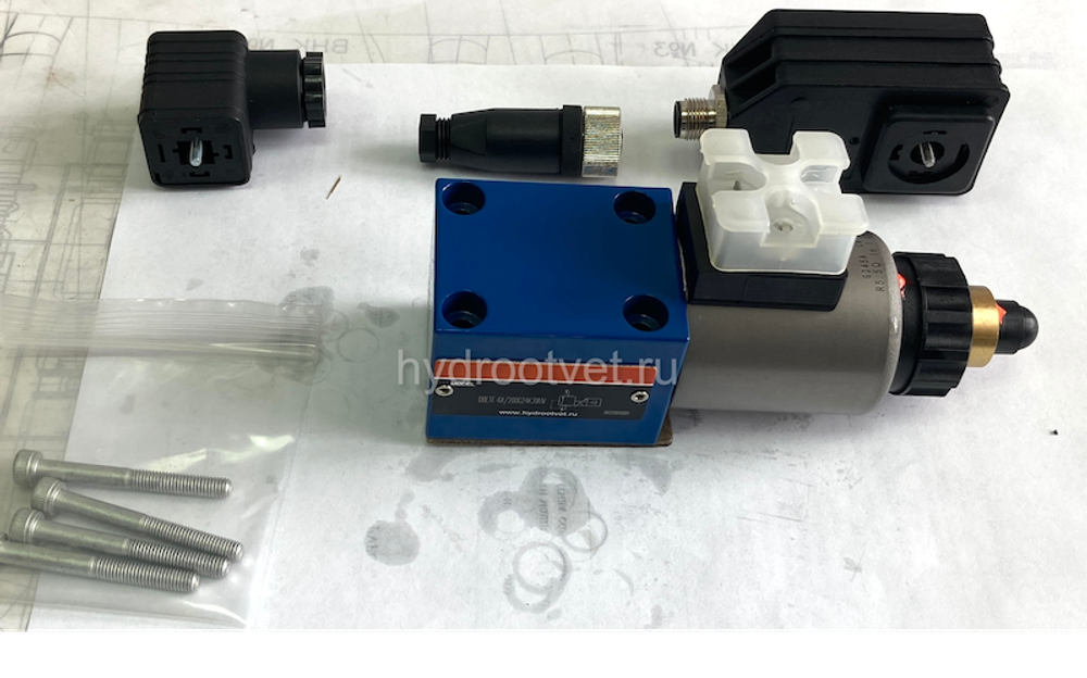 DBETE-6X/200G24K31A1V - Пропорциональный предохранительный клапан Ду6 (пилот), давление регулировки до 200 бар, встроенные усилитель = есть