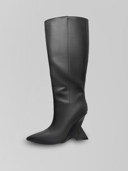 Сапоги Araz N870 кожаные однотонные на каблуке