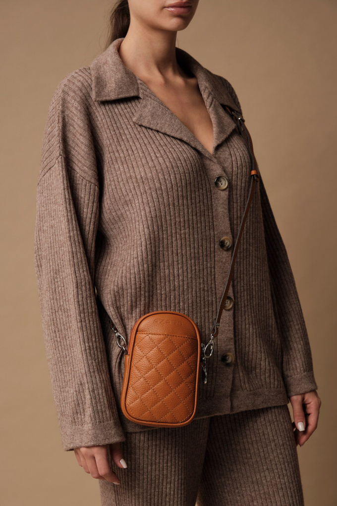 Сумка замшевая на плечо кросс-боди оранжевая