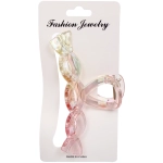 Заколка-краб для волос «Мон Пион», косичка, микс 6 цветов, 11см (Блистер)