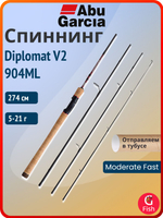 Спиннинг для рыбалки Abu Garcia Diplomat V2 904ML, 274 см, 5-21 г