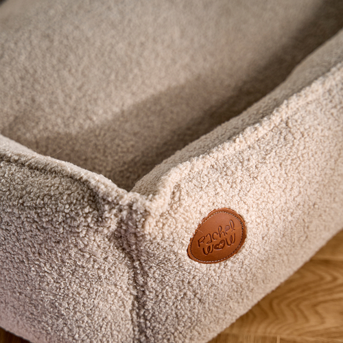 Лежанка из кучерявого микровелюра, бежевый (+ ПОДАРОК) Rachel WOW