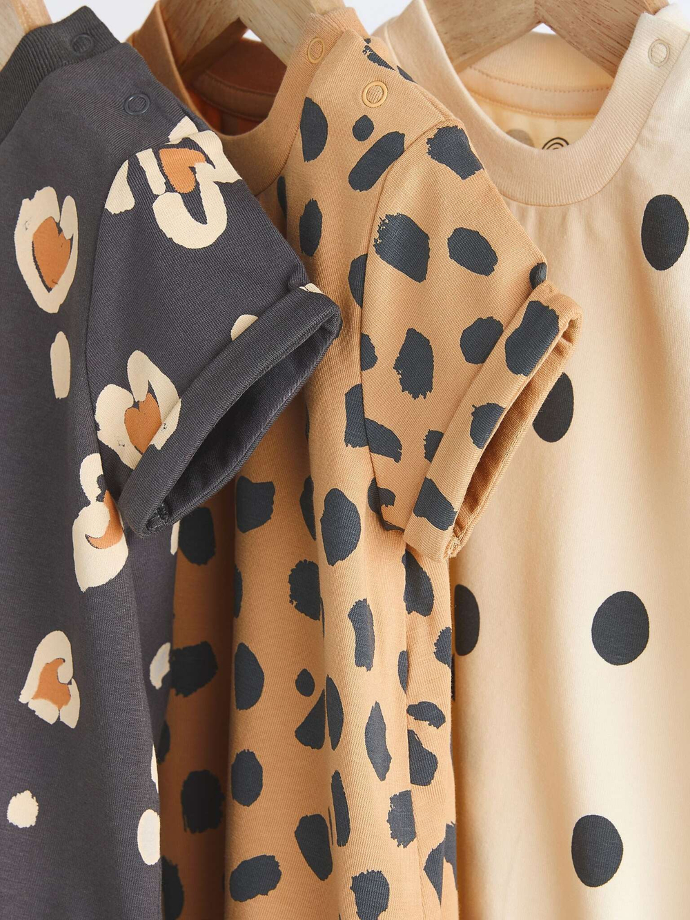 Боди с коротким рукавом для малышей Next K93-661, 3 шт., Серый, Оранжевый, Бежевый