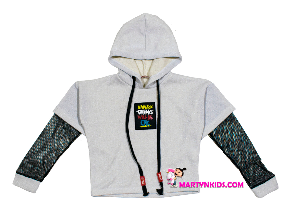 толстовка сеточка теплая рукава 1318