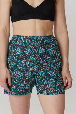 Семейные трусы черные в мелкий цветочек