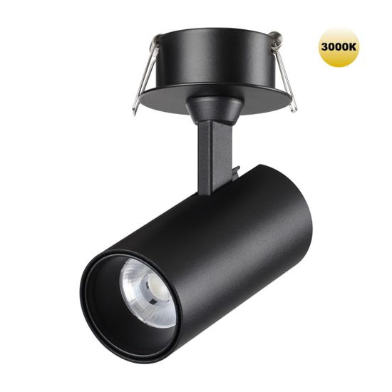 359224 SPOT NT23 454 черный Светильник встраиваемый светодиодный IP20 LED 15W 220V 1440Лм 3000К SELENE