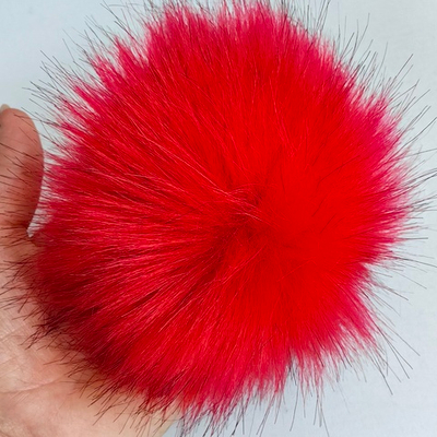 Помпон из искусственного меха "Пепельно-красный" d=13 см