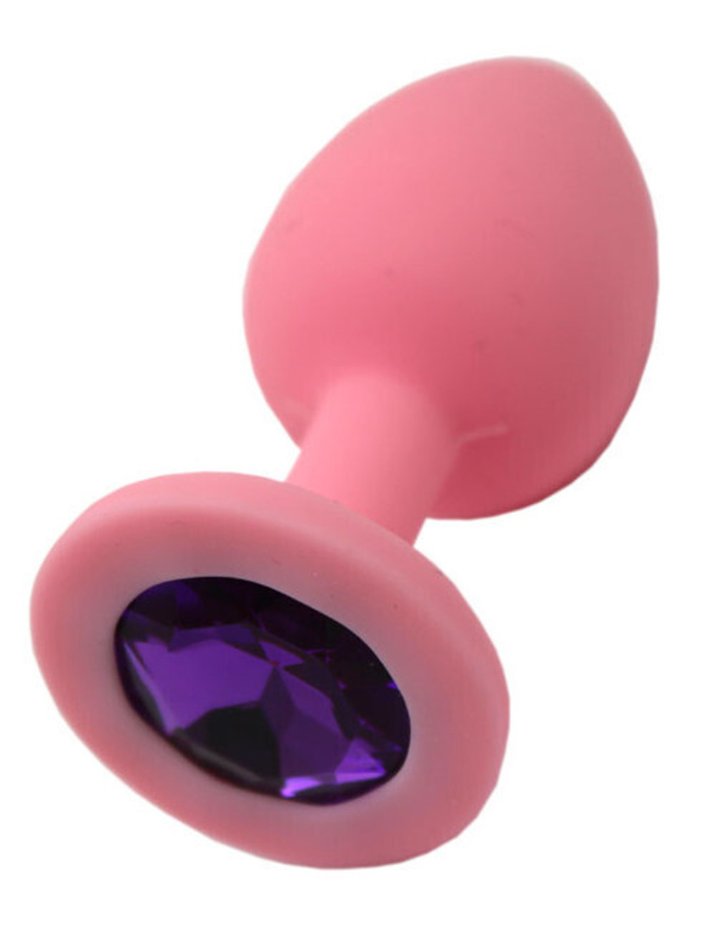 Маленькая нежно-розовая пробка с фиолетовым кристаллом (Цвет: розовый с фиолетовым)