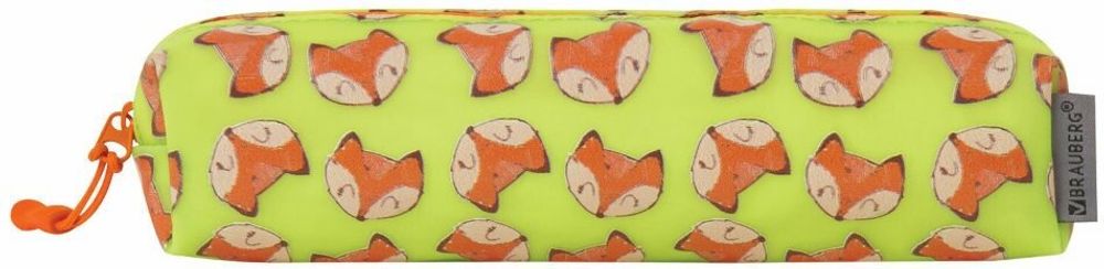 Пенал-косметичка BRAUBERG прямоугольный, мягкий, "Foxes", 21х5х5 см, 229252