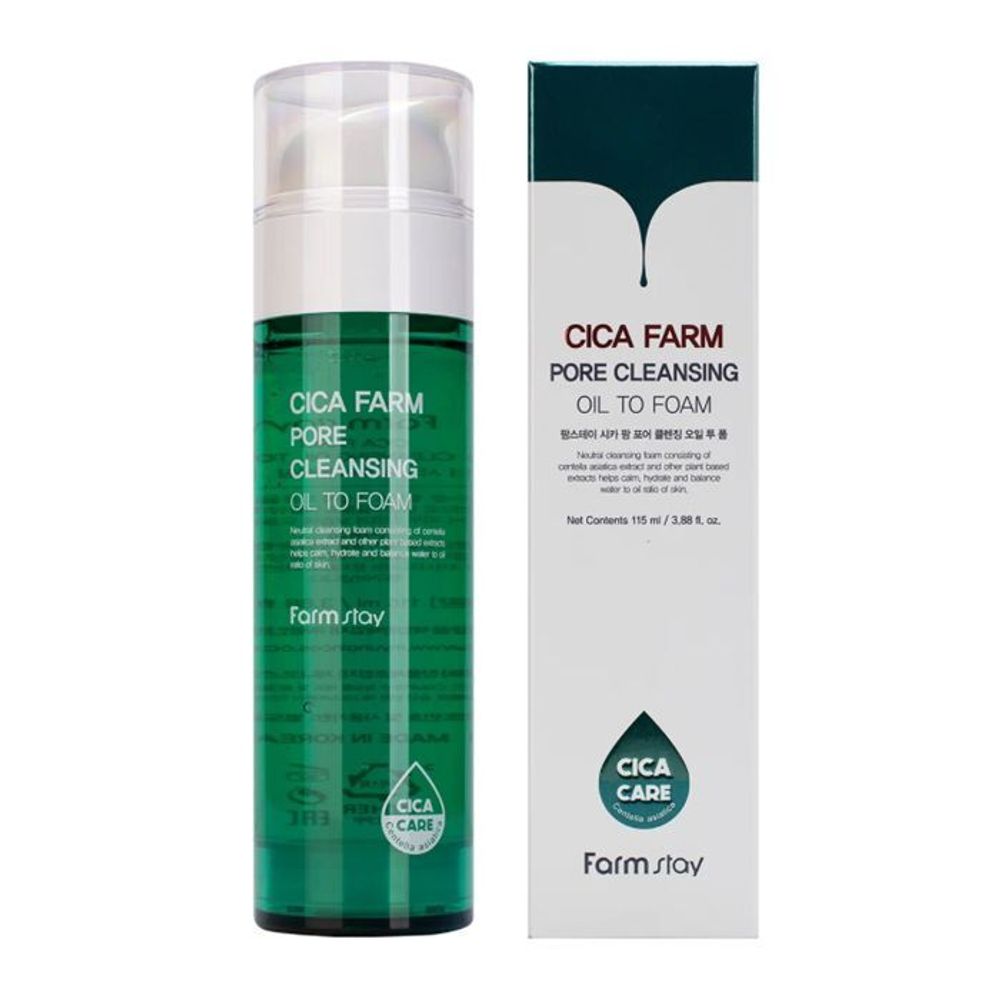 Farm Stay Cica Farm Pore Cleansing Oil To Foam гидрофильное масло-пенка с центеллой азиатской