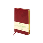 Ежедневник А-5 2026 BRAUBERG Comodo, под кожу, красный, золотой срез 117048