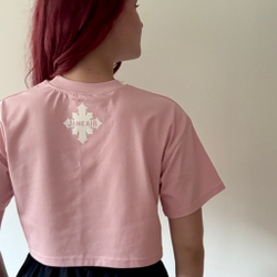 Футболка “СЕРДЦЕ” CROPTOP розовая