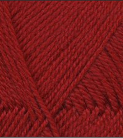 Пряжа "Подмосковная", 50% шерсть, 50% акрил, 100гр-250м, красный