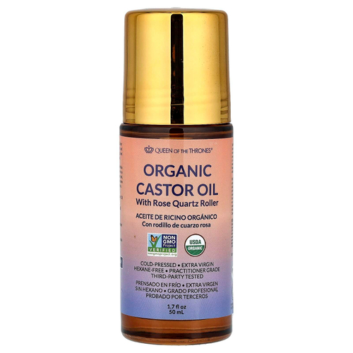Queen of the Thrones, Органическое касторовое масло с розовым кварцем, 50 мл (1,7 жидк. Унции)