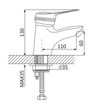 Смеситель для раковины Oute T38 T3801