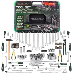 Набор инструментов 180+2пр. 1/4'', 3/8'', 1/2''(6гр.,12гр.) RockFORCE RF-41802+2