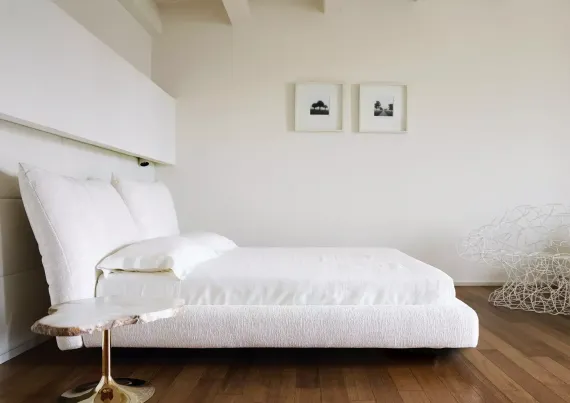 Кровать 6094, 180х200 см, с откидными изголовьями, серый шенилл