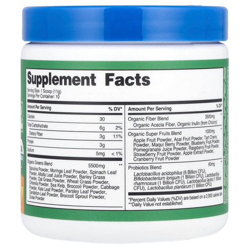 Nutricost, Органическая суперзеленая, апельсин и восход солнца, 114 г (4,1 унции)