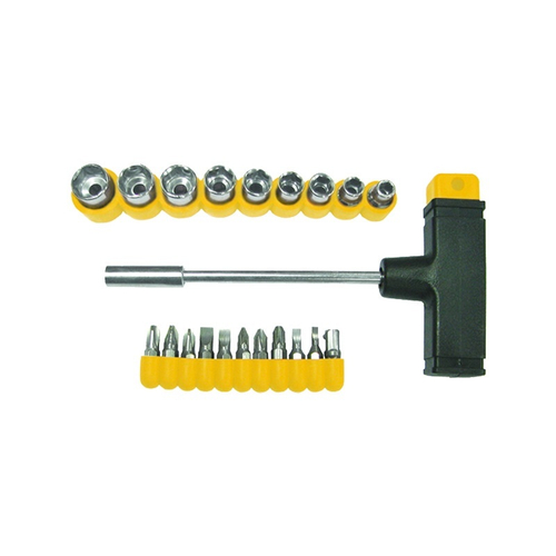 БИБЕР 85553 Отвертка с Т-образной рукояткой с набором бит и головок (22 предмета)