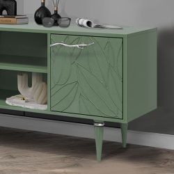 Тумба под ТВ Арт Колор leaves 155см Классик Сильвер Зеленый нефрит