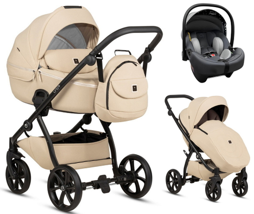 Детская коляска Tutis Uno 5 Plus Unico 3 в 1 с автокреслом Elo Lux EduSky Grey 1402151 Latte