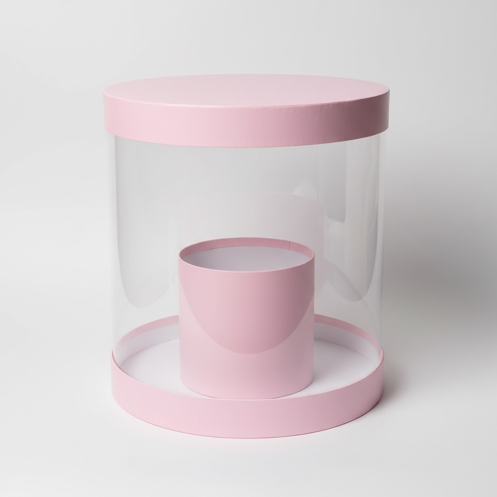 Коробка аквариум 32см Цвет :пыльно pозовый .