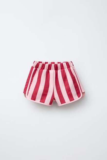 ZARA X CASA LAWA © ШОРТЫ В ПОЛОСКУ, РОЗОВАТЫЙ