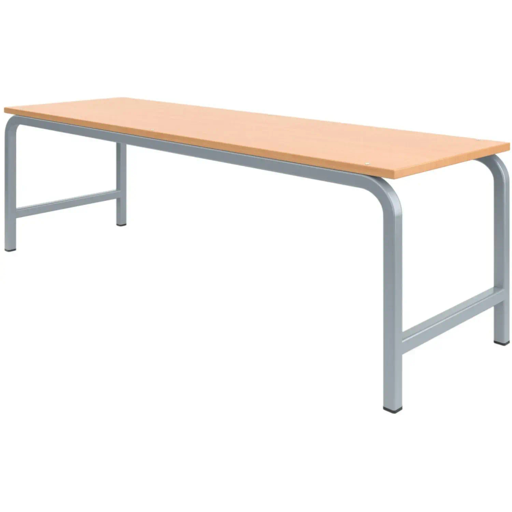 Банкетка MET_Школа 2-мест жесткая бук/серый New