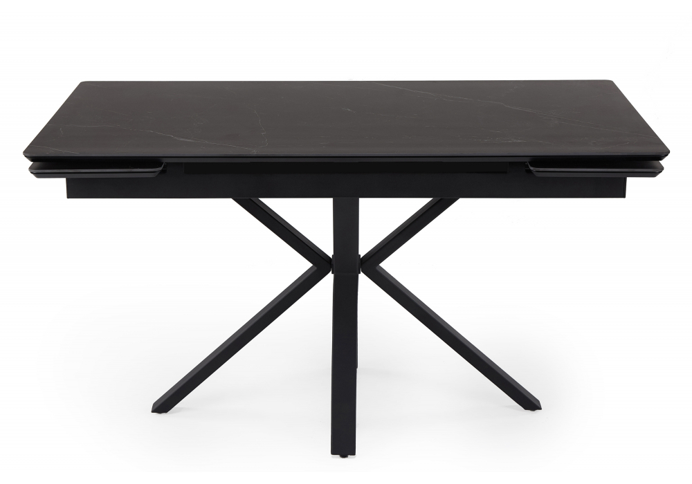 Керамический стол Woodville Старлайт 140 (200) х 80 shakespeare black, черный, ножки черные