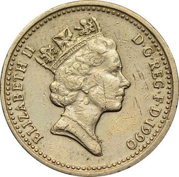 1 фунт 1990 Великобритания, Лук-порей