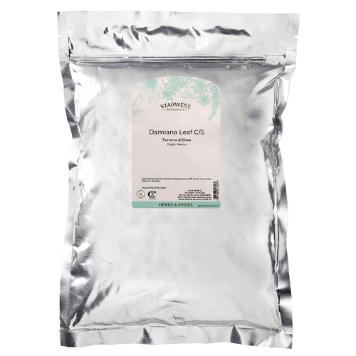 Starwest Botanicals, листья дамианы, нарезанные и просеянные, 453,6 г (1 фунт)