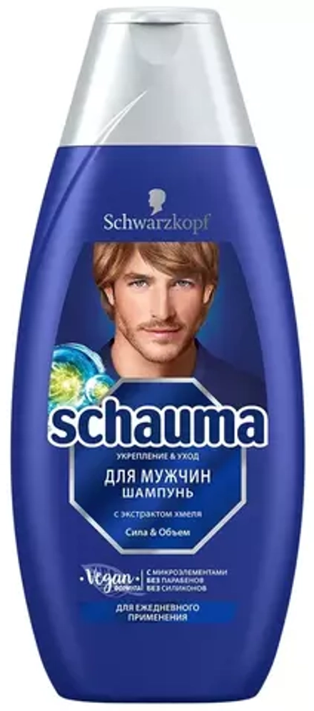 Schauma шампунь для мужчин Сила и Объем с хмелем, 380 мл