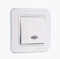 Выключатель Makel Lillium Natural 1-клавишный с индикатором белый 05084