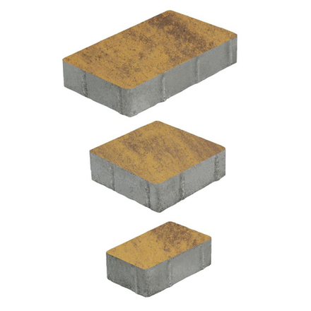 Тротуарная плитка СТАРЫЙ ГОРОД - Листопад гладкий Янтарь, комплект из 3 видов плит