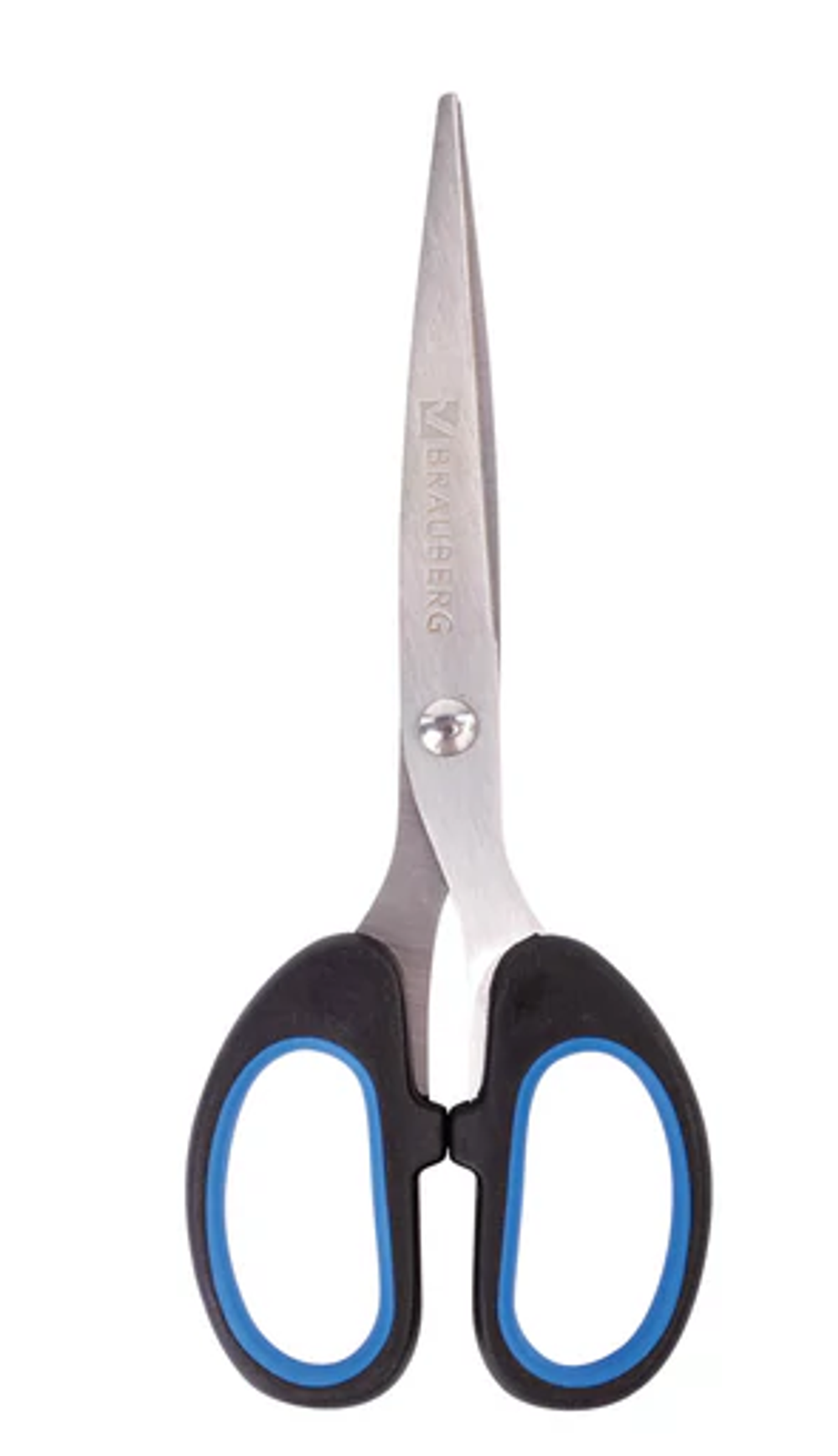 Ножницы BRAUBERG "Classic+", 160 мм, черно-синие, 236447