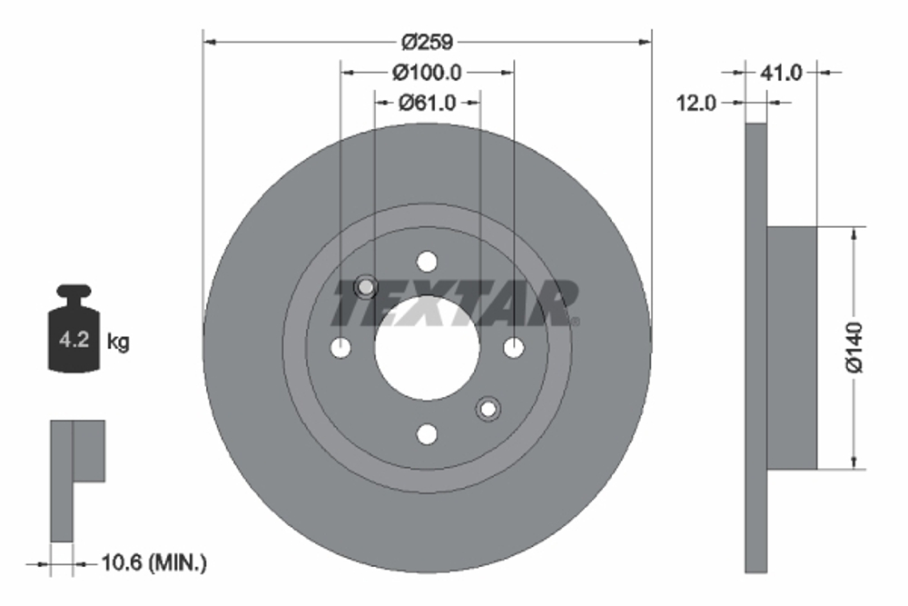 TEXTAR - 92175103-TET - Brake Disc